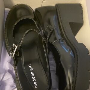 Madden Girl Glossy Black Platform Shoes